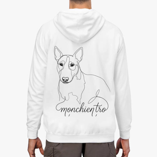 Sweat zippé personnalisé au portrait de votre chien